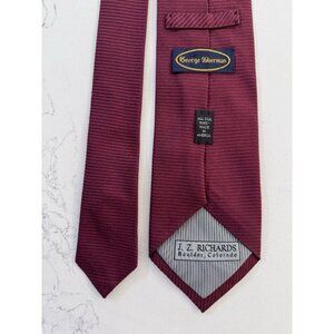 George Sherman JZ Richards Tie Red 100% Silk Handmade In USA Boulder Colorado